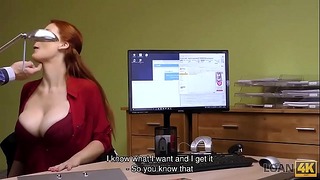 Loan4k. Agent Screws Curvy Redhead Because She Actually Needs Cash