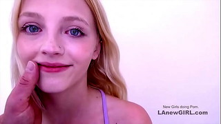 Bony Teenie Gets Tight Pussy Creampied at Interview