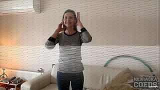 New Girl 19yo Ieva With Braces Nervous First Time in Studio