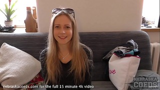 20 Years Old Kima Does Her First Time Video Sexy Small Blonde Spinner