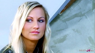 Petite Blond Babe Seduce to Sex By Old Guy at Job Interview