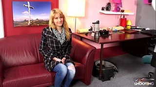 Blond Parfum Dealer is Very Difficult to Convince for Fake Agent Part1