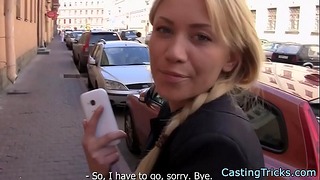 Smalltits Casting Babe Rides Fat Prick