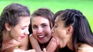 Three Cuties Shrima Malati, Stefanie Moon And Elle Rose Fucking A Outlander Outdoors