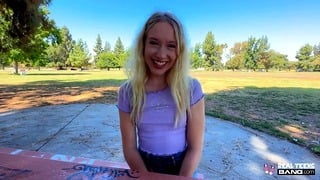 Real Teens – Blonde Teen Kallie Taylor Flashing And Sucking In Public For Her First Casting