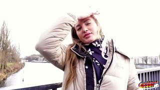 GERMAN SCOUT – Blonde tall Girl Julia Maze seduce to Cheating Casting Fuck at Model Job