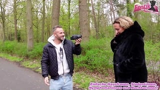 German big BBW milf persuaded to sex casting on the street
