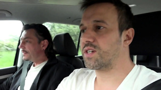Tattooed German MILF presents car fuck with facial ending on the casting