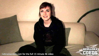 fresh faced 19yo brille first time casting video