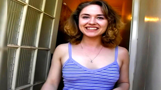 Giggly innocent college students first time porn casting