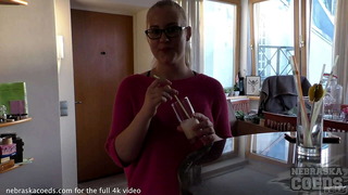 pretty blonde dirty directors cut fingering and dildoing model during casting