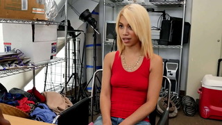 Blonde petite pornstar blows like a professional at black casting agent's trial