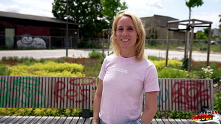 GERMAN SCOUT – Skinny Mature Melisa Rose Pick Up for no Condom Casting Fuck