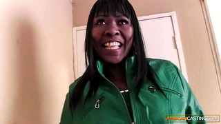 African MILF in Amateur Interracial Casting Sex Tape
