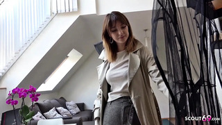 Floppy tits teen Kristin talk to rough anal sex at street casting